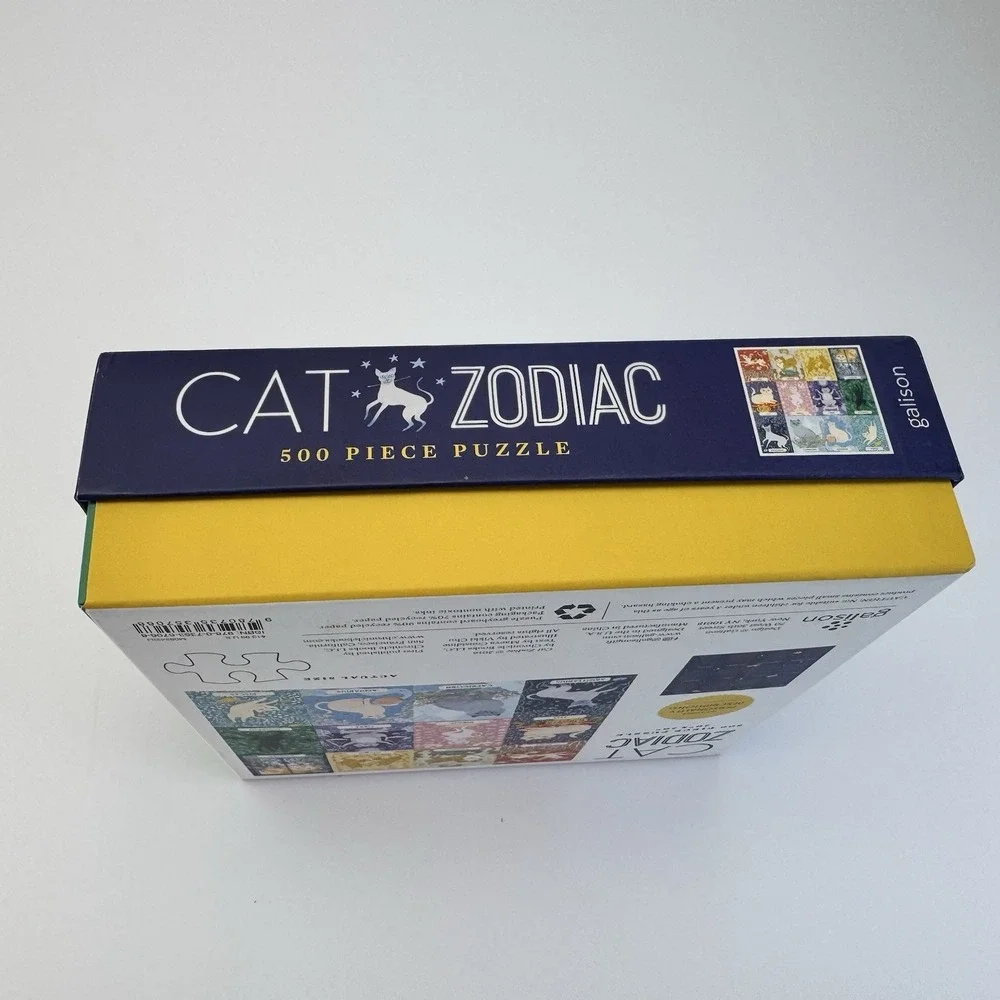 Galison‎ Cat Zodiac Astrology 500 Piece Puzzle With Box & Poster Cat Lover Gift